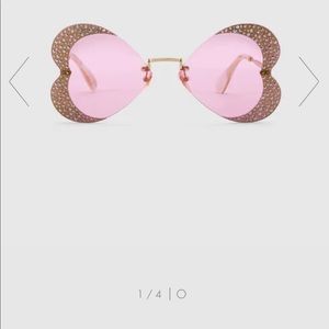 Gucci Geometrical Frame Sunglasses with Crystals